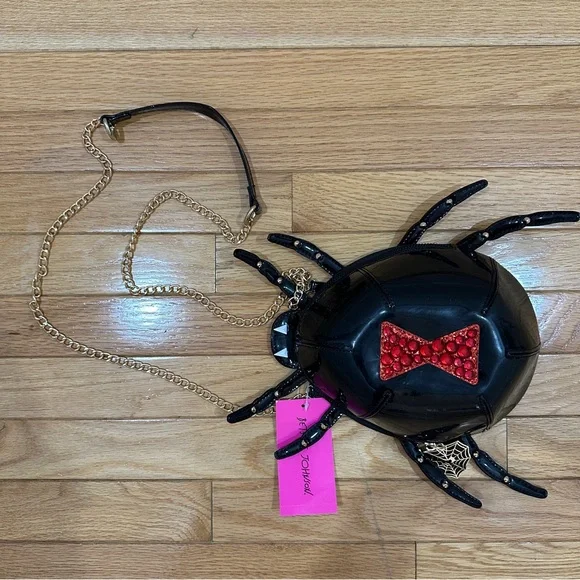 NWT Betsey Johnson Black Spider Shoulder Bag - Picture 2 of 10